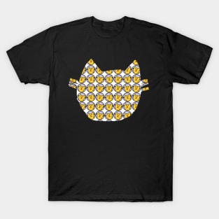 Portrait Yellow Cats for Kids Pattern T-Shirt